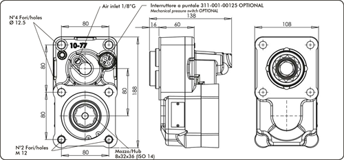 PTO ZF/MB/VOLVO 4C ALUM. 300 NM-2