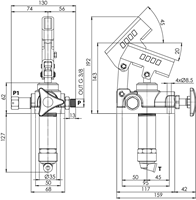 HAND PUMP PMS 25 CM³ + SAFETY ALU-2