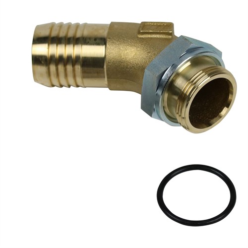 ZUIGNIPPEL 45° 1 1/4" X 38 MM (ZONDER SLANGKLEM)