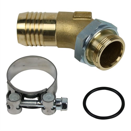 ZUIGNIPPEL 45° 1 1/4" X 38 MM INCL SLANGKLEM 48-51 MM