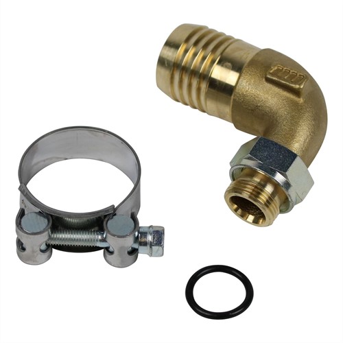 ZUIGNIPPEL 90° 3/4" X 25 MM INCL SLANGKLEM 32-35 MM