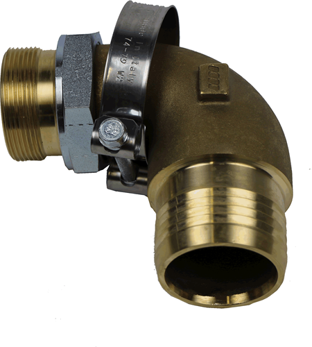 ZUIGNIPPEL 90° 2" X 63 MM INCL SLANGKLEM 74-79 MM