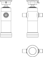 3-STAGE TELESCOPIC CYLINDER 5 TON STROKE 593 WITH BALL JOINT (GALVANIZED, SQUARE TOP PLATE WITH HOLES)