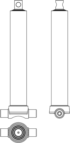 3-STAGE TELESCOPIC CYLINDER 5 TON STROKE 1490 WITH PIN EYE (BOTTOM CONNECTION)