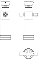 2-STAGE TELESCOPIC CYLINDER 6 TON STROKE 495 WITH BALL JOINT