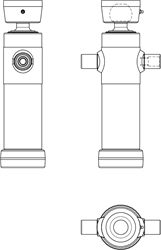 2-STAGE TELESCOPIC CYLINDER 6 TON STROKE 495 WITH BALL JOINT