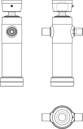 2-STAGE TELESCOPIC CYLINDER 6 TON STROKE 495 WITH BALL JOINT