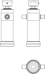 3-STAGE TELESCOPIC CYLINDER 8 TON STROKE 785 WITH BALL JOINT