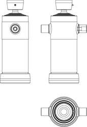 5-STAGE TELESCOPIC CYLINDER 11 TON STROKE 1480 WITH BALL JOINT