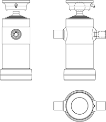 4-STAGE TELESCOPIC CYLINDER 7 TON STROKE 670 WITH BALL JOINT