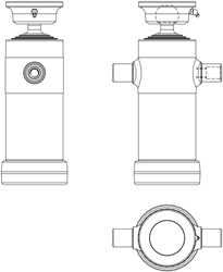 4-STAGE TELESCOPIC CYLINDER 7 TON STROKE 790 WITH BALL JOINT