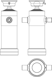 4-STAGE TELESCOPIC CYLINDER 7 TON STROKE 910 WITH BALL JOINT