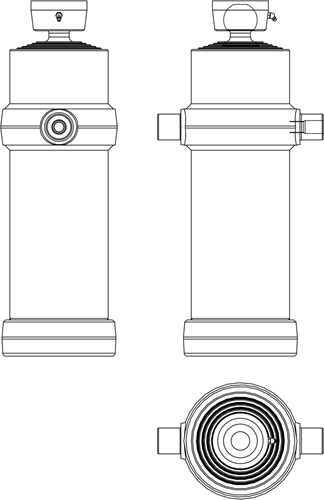 5-STAGE TELESCOPIC CYLINDER 22 TON STROKE 2410 WITH BALL JOINT