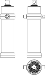 6-STAGE TELESCOPIC CYLINDER 20 TON STROKE 3765 WITH PIN EYE