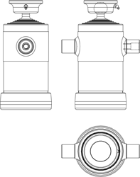6-STAGE TELESCOPIC CYLINDER 9 TON STROKE 1180 WITH BALL JOINT