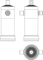 6-STAGE TELESCOPIC CYLINDER 9 TON STROKE 1780 WITH PIN EYE