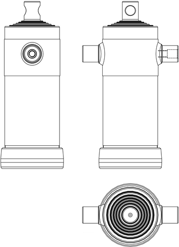 6-STAGE TELESCOPIC CYLINDER 9 TON STROKE 1780 WITH PIN EYE