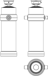 6-STAGE TELESCOPIC CYLINDER 25 TON STROKE 3565 WITH BALL JOINT