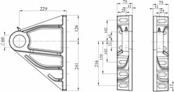 CYLINDER BRACKET PENTA TOP 60MM (SET L+R)
