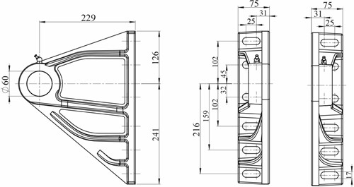 CILINDER BRACKET PENTA TOP 60MM (SET L+R)