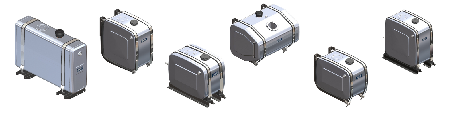 Gruppe von Hydrauliktanks.