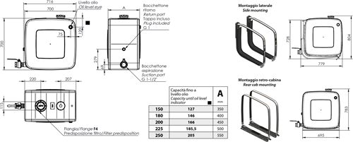 HYDRAULIEKTANK ALUMINIUM 225 LTR 700*700*500-2