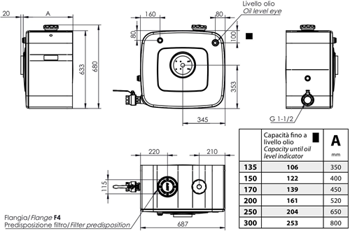 HYDRAULIKTANK ALUMINIUM 200 LTR 625×680×520 + MONTAGEPLATTE FÜR OMFB KIPPVENTIL-2