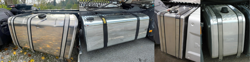 Fuel tanks from GEJE Truck Hydraulics fitted.