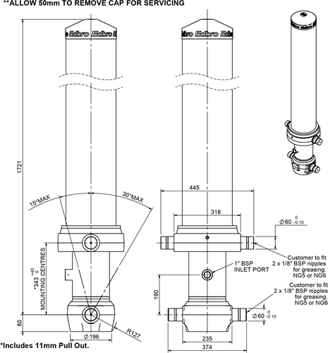 TELESCOOPCILINDER CS15 4 TRAPS 51 TON SLAG 5801-2