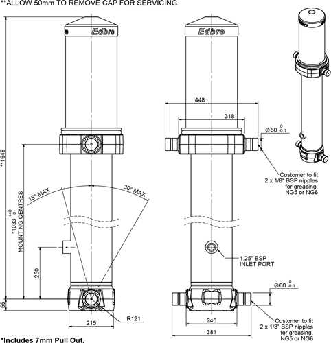 TELESKOPZYLINDER ULTRA CS17 5 STUFEN 46 TONNEN HUB 6733 (KURZE AUSSENHÜLLE)-2