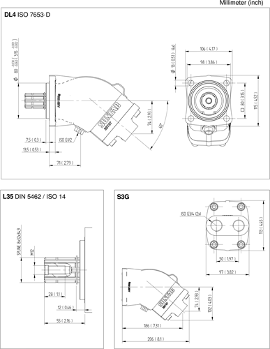 PLUNJERMOTOR SUNFAB SAM-130W-N-DL4-L35-S3G-100 DIN 5462 / ISO 14-2
