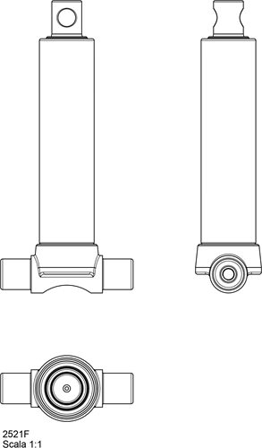TELESCOOPCILINDER 2 TRAPS 3,5 TON SLAG 525MM MET PENGAT (VERZINKT)