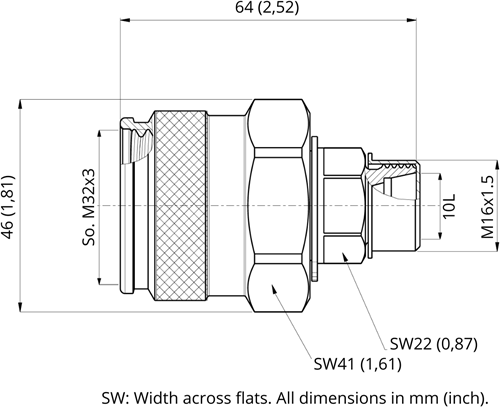 SCHRAUBKUPPLUNG FLACHDICHTEND STECKER FLV06 M16X1,5 10L-2