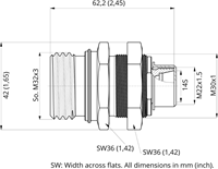 SCREW-ON FLAT FACE COUPLING FEMALE FLV06 M22X1,5 14S-2