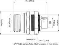 SCREW-ON FLAT FACE COUPLING FEMALE FLV08 M30X2 20S-2