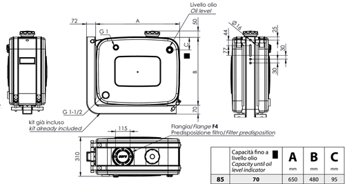 HYDRAULIEKTANK ALUMINIUM 85 LTR 480×650×300-2