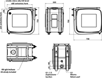 HYDRAULIKTANK ALUMINIUM 180 LTR 180 LTR 625×680×500 MIT TRITTSTUFE + HALTERUNGSSATZ DAF CF/XF-2