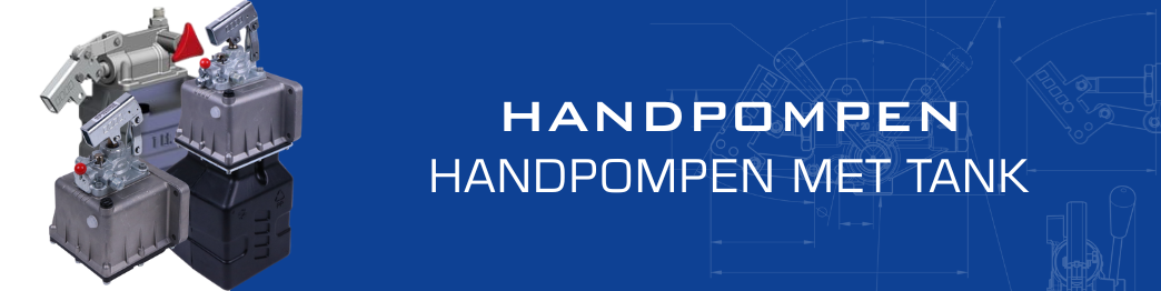Flowfit Hydraulische dubbelwerkende handpomp 45cc, voor dubbelwerkende cilinder. Gemonteerd met tank. 600 mm handgreep inbegrepen (1 liter/zonder ontlastklep
