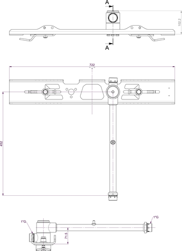SINGLE SWIVEL ARM IPH L=452MM (SCANIA)-3