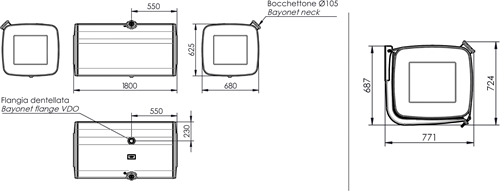 FUEL TANK ALUMINIUM 700 LTR 625×680×1800-2