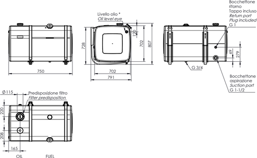 COMBITANK ALUMINIUM 200+140 LTR 700×700×750-2