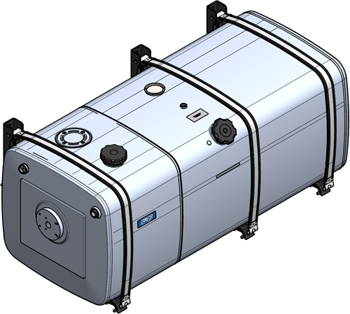 COMBITANK ALUMINIUM 390+200 LTR 625×680×1550