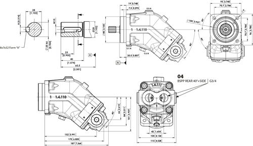 PISTON MOTOR HPM 17CC SHAFT25 FLANGE80-2