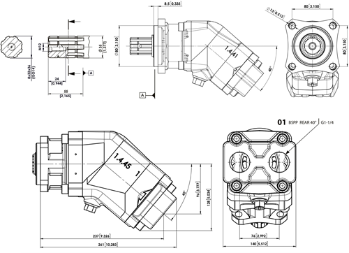 KOLBENMOTOR OMFB HPM3 108CC DIN 5462 8x32x36 (ISO 14)-2