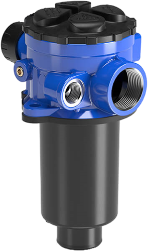 RETOURFILTER MET 1" BELUCHTING & 1/2" LEKAANSLUITING