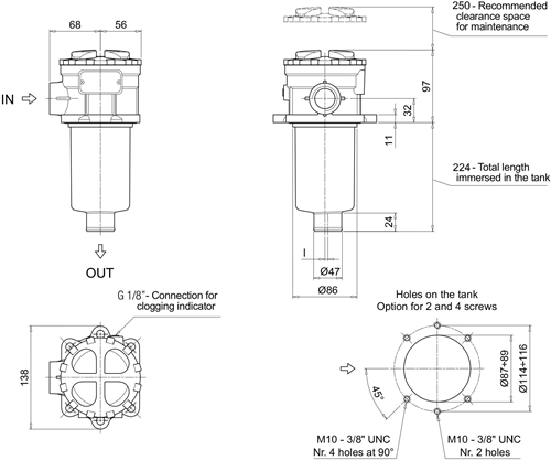 RETOURFILTER MPT116 25µm MICROVEZEL 250 L/MIN G1-1/4" (VLAKKE PAKKING)-2