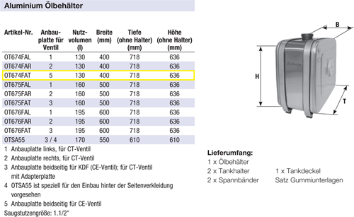 HYDRAULIKTANK ALUMINIUM 150 LTR 636×718×400 + EDBROPLATTE LINKS+RECHTS-3