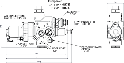 EDBRO TIPPING VALVE UT201 WITHOUT SAFETY (REPLACES THE CT200)-2
