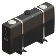 HYDRAULIEKTANK STAAL 200 LTR 289*645*1250 + MONTAGEPLAAT VOOR OMFB KIPVENTIEL