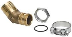 ZUIGNIPPEL 45° 1" X 38 MM INCL SLANGKLEM 48-51 MM